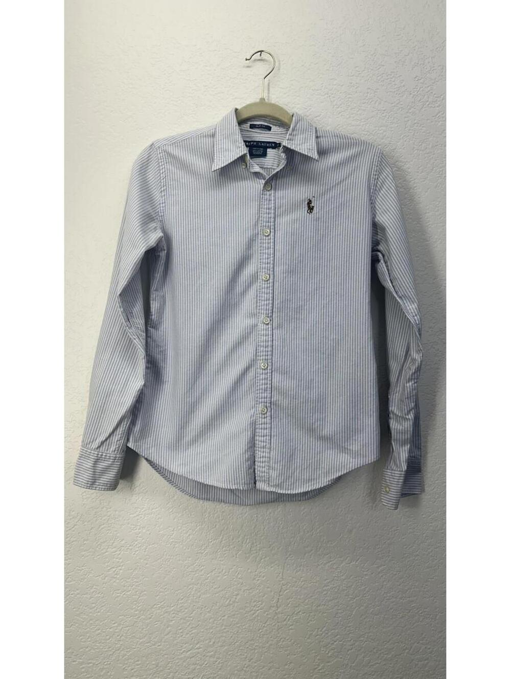 Womens Ralph Lauren Stretch Slim Fit Striped Oxford Shirt SIZE 2
